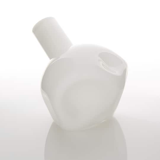6" White Abstract Vase
